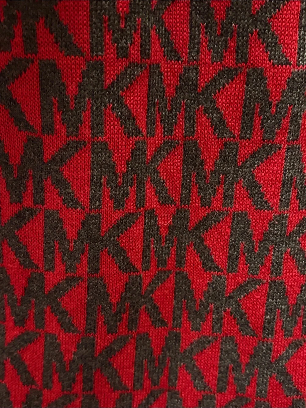MICHAEL Michael Kors Red and Gray MK Logo scarf